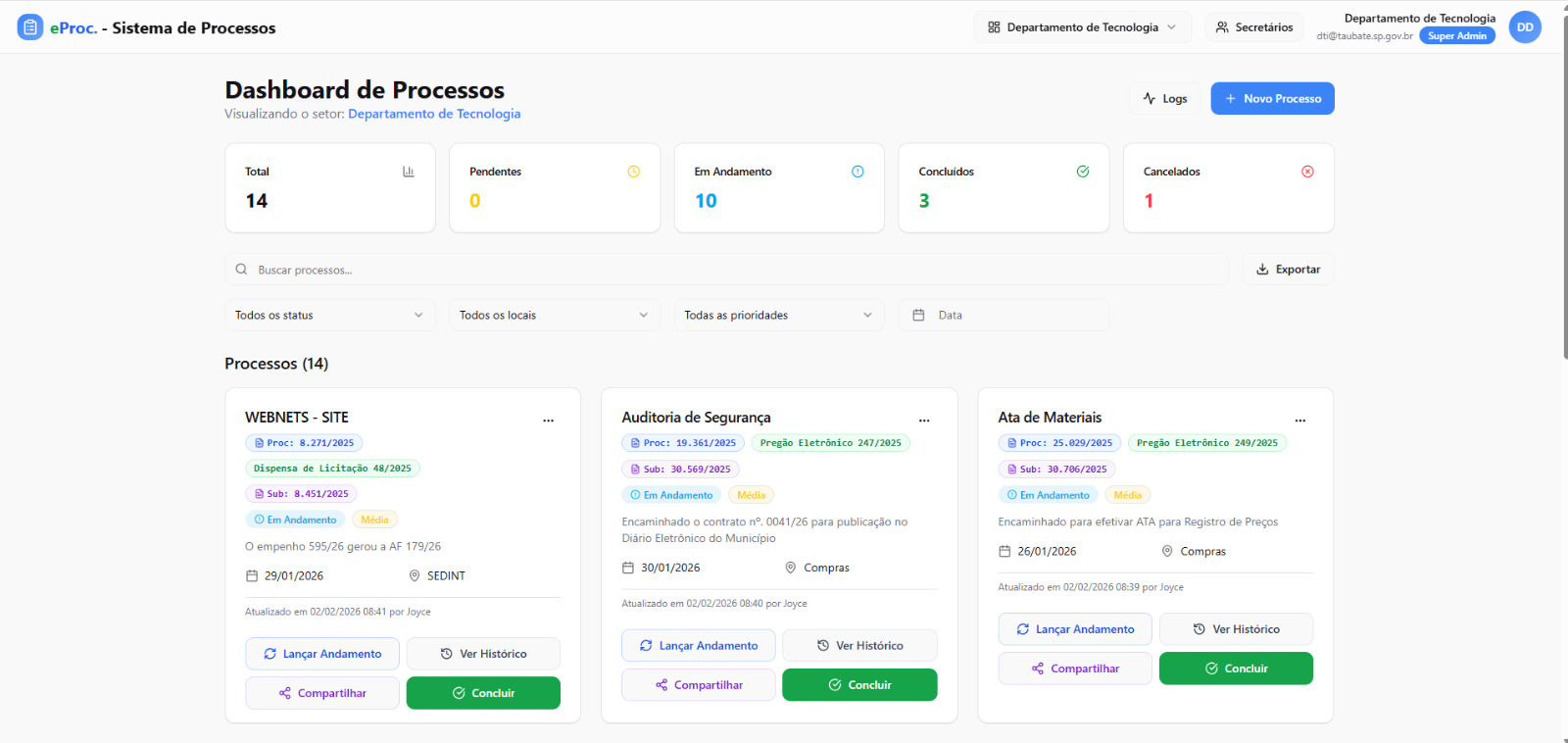 eProc. - Sistema de Processos